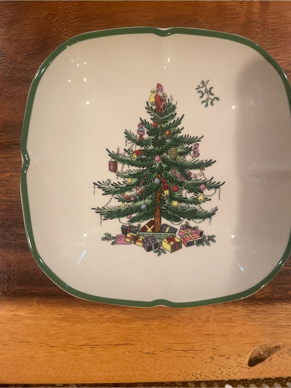 Spode White Ceramic Plate from Christmas Tree Collection